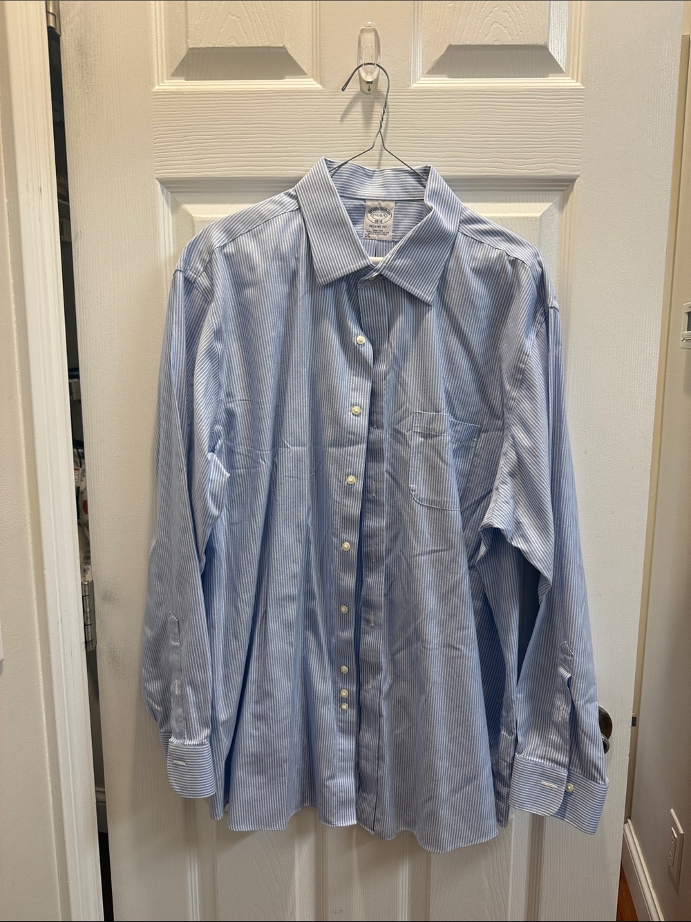 Brooks Brothers Light Blue and White Pinstripe Dress Shirt